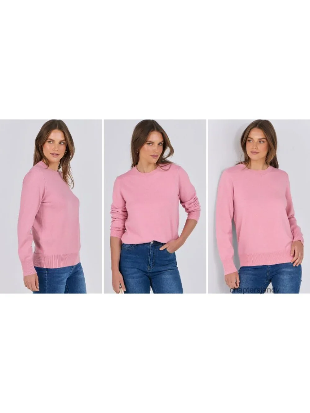 ANRABESS Women's Crewneck Pullover Sweater Long Sleeve Casual Knit